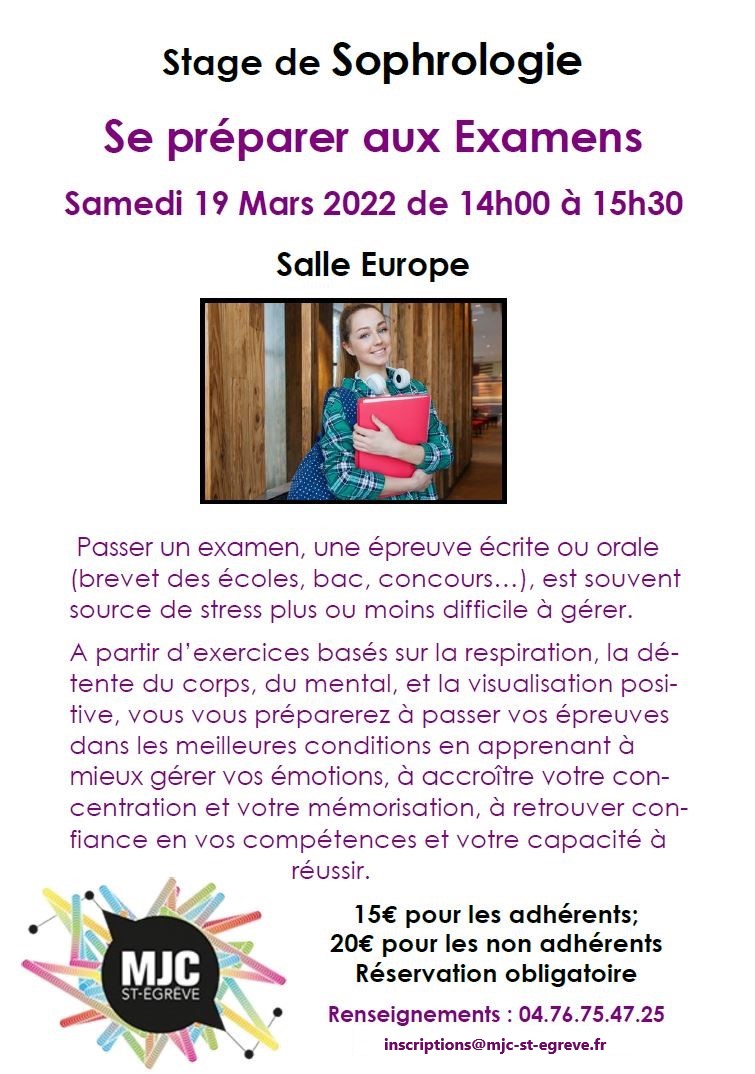 Stage Sophrologie - Préparation aux examens