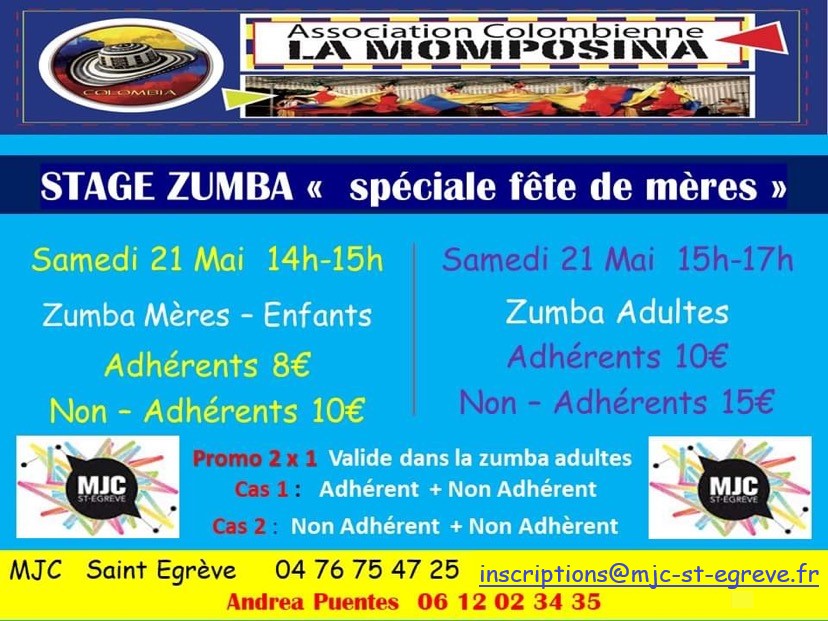 Zumba Fête des mèresStages MJC Saint Egreve