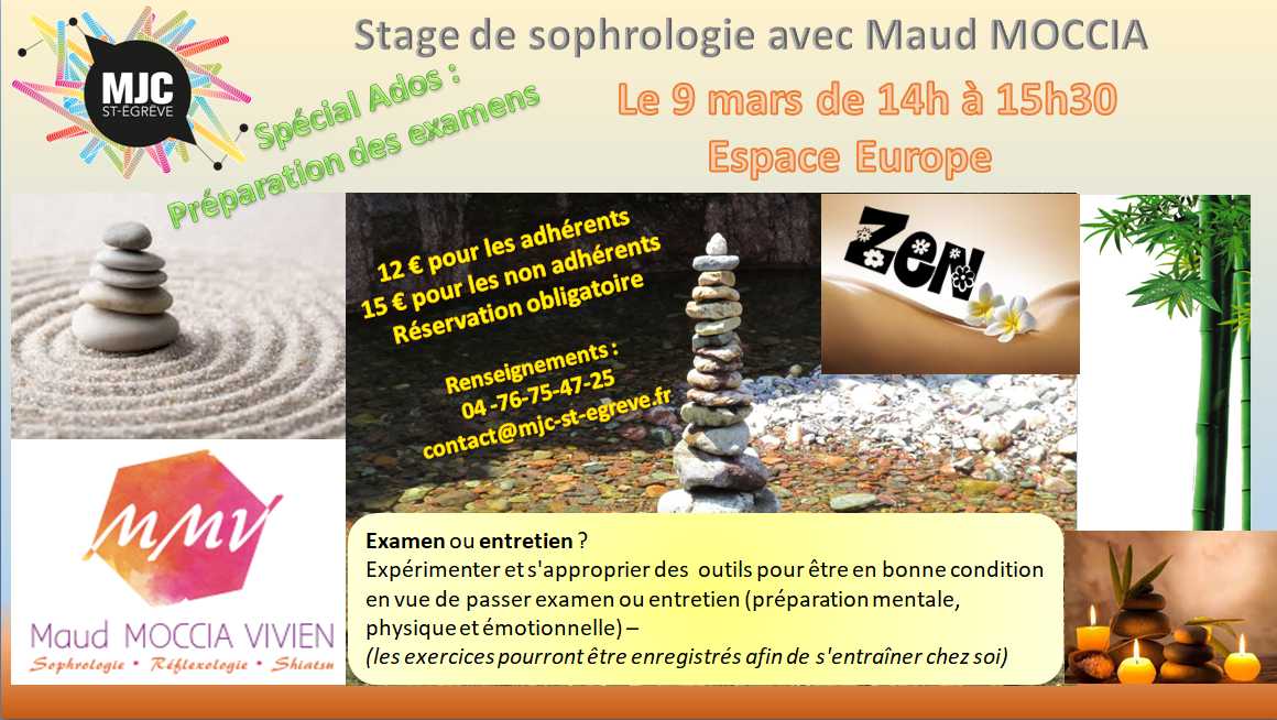 Stage de Sophrologie - Ados - Préparation des examens